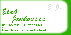 elek jankovics business card